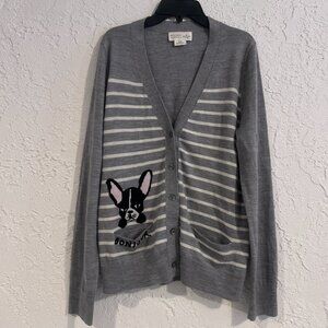 🐾✨ Kate Spade Broome Street Boston Terrier Cardigan – Wool – Size S – Rare! ✨🐾